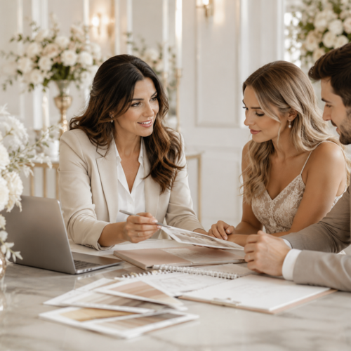 Wedding Planner omawia z parą młodą plan organizacji ślubu i wesela