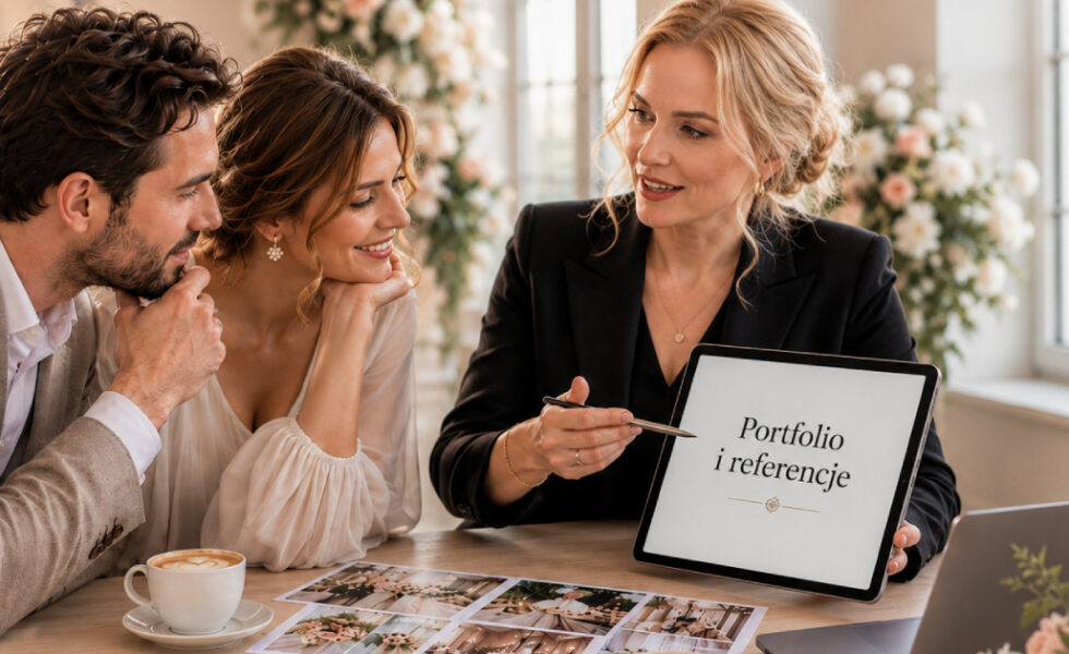 Wedding Plannerka pokazuje Parze Młodej portfolio i referencje usługodawców ślubnych